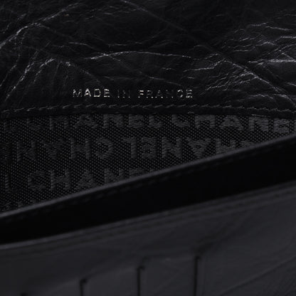 Chanel Aged Calfskin Quilted Cambon Yen Wallet Black 7 of 13