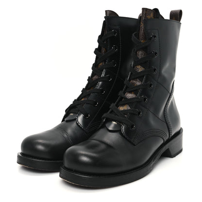 Louis Vuitton Calfskin Monogram Metropolis Flat Ranger Boots 40 Black 4 of 10