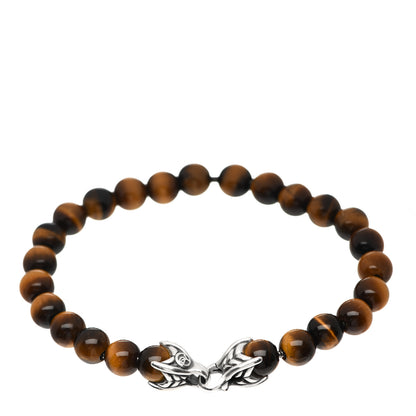 David Yurman Sterling Silver Tiger's Eye 8mm Spiritual Beads Bracelet 2 of 5