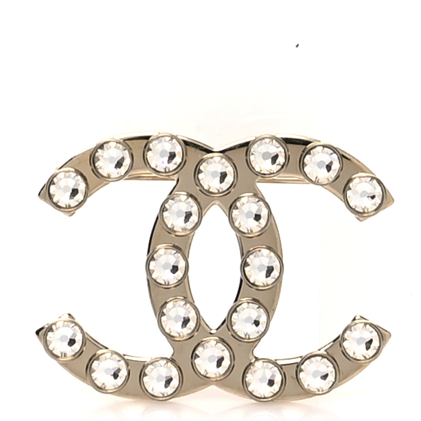 Crystal CC Brooch Gold