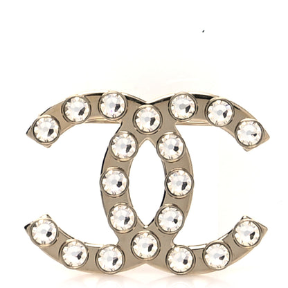 Chanel Crystal CC Brooch Gold 1 of 4