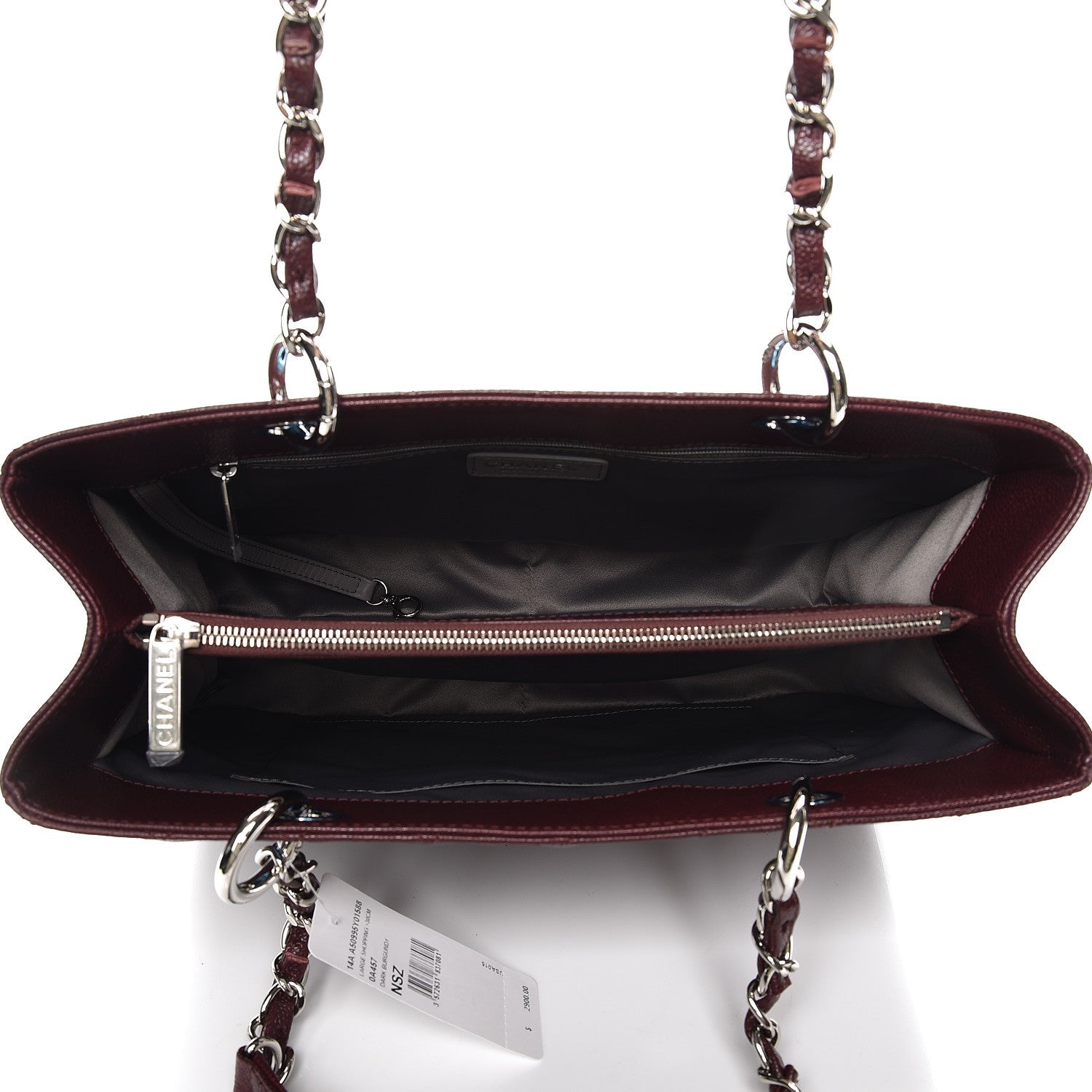 Chanel Caviar Quilted Grand Shopping Tote GST Dark Burgundy 5 of 8