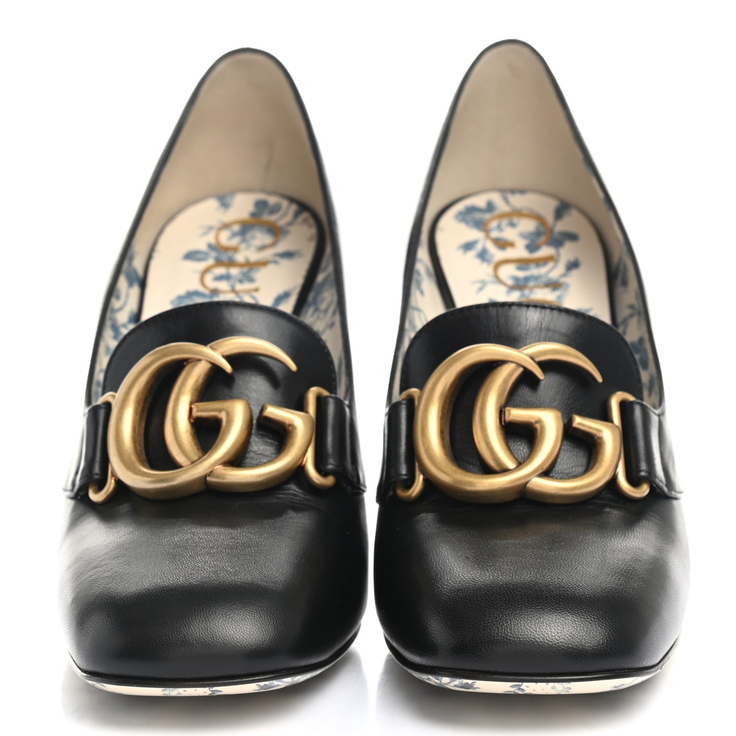 Gucci Malaga Kid GG Victoire 95mm Loafer Pumps 37 Black 2 of 9