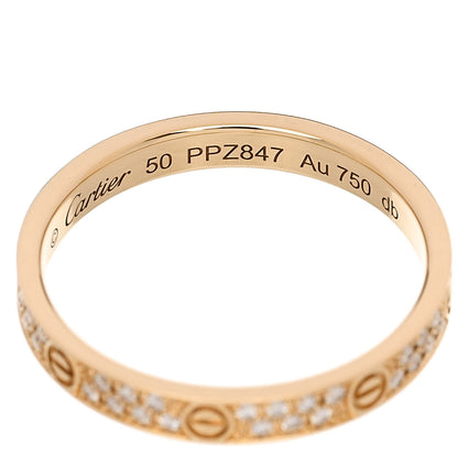 Cartier 18K Yellow Gold Diamond 2.6mm LOVE Paved Band Ring 50 5.25 4 of 4
