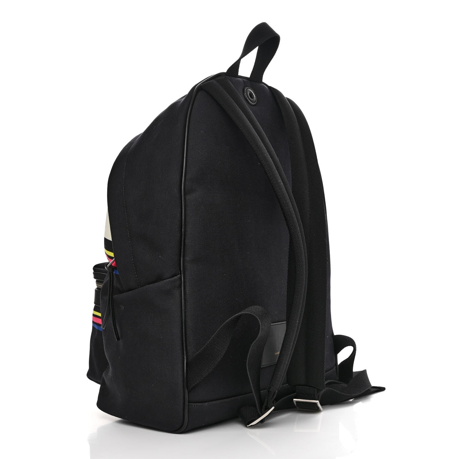 Saint Laurent Nylon Twill Dinosaur Print City Backpack Black Multicolor 3 of 14