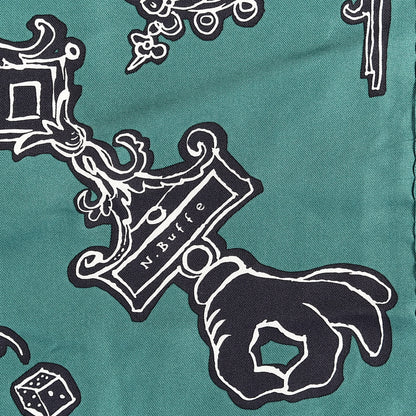 Hermes Silk Serio Ludere Scarf 90 Vert Black White 3 of 4