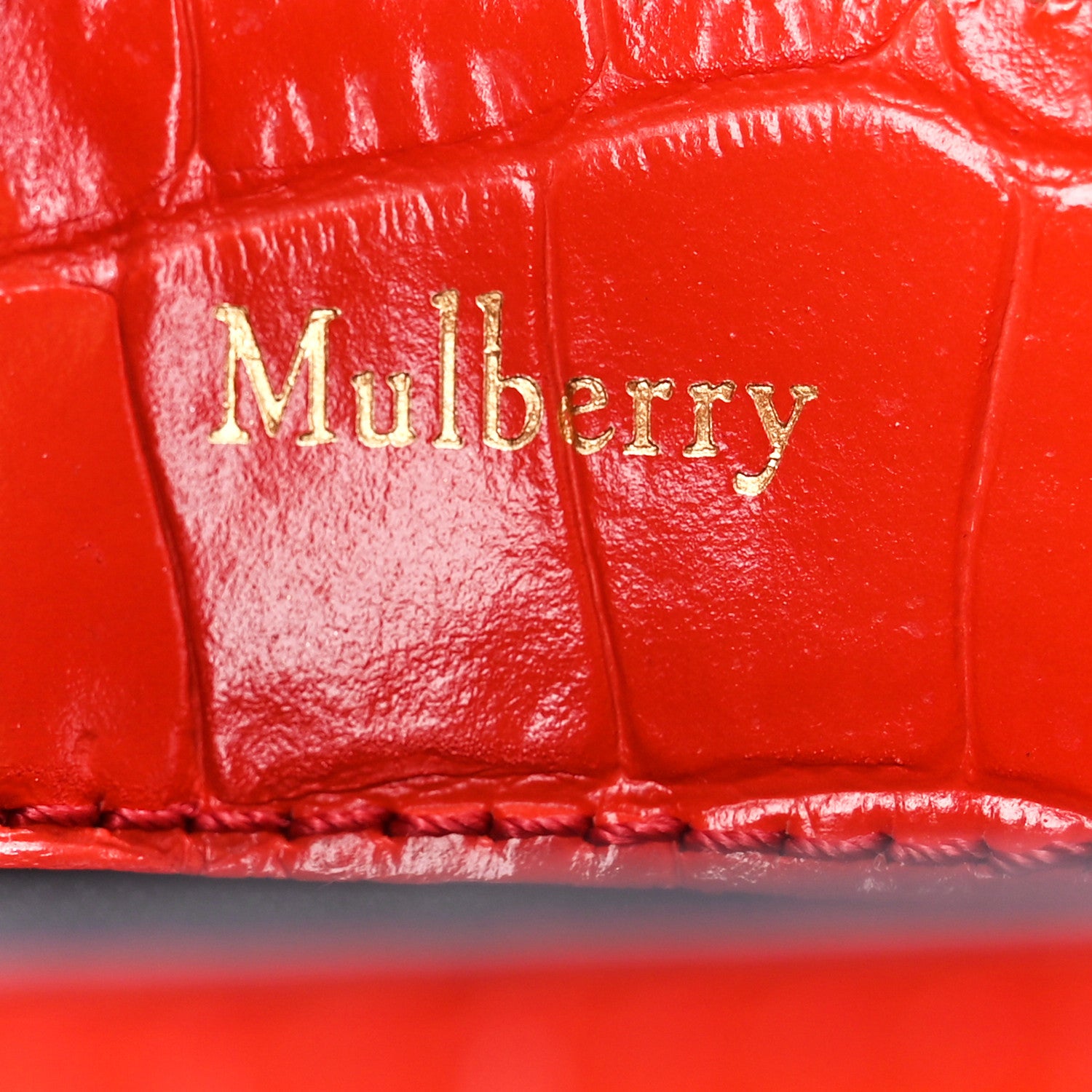 Mulberry Shiny Crocodile Embossed Micro Seaton Hibiscus Red 6 of 11