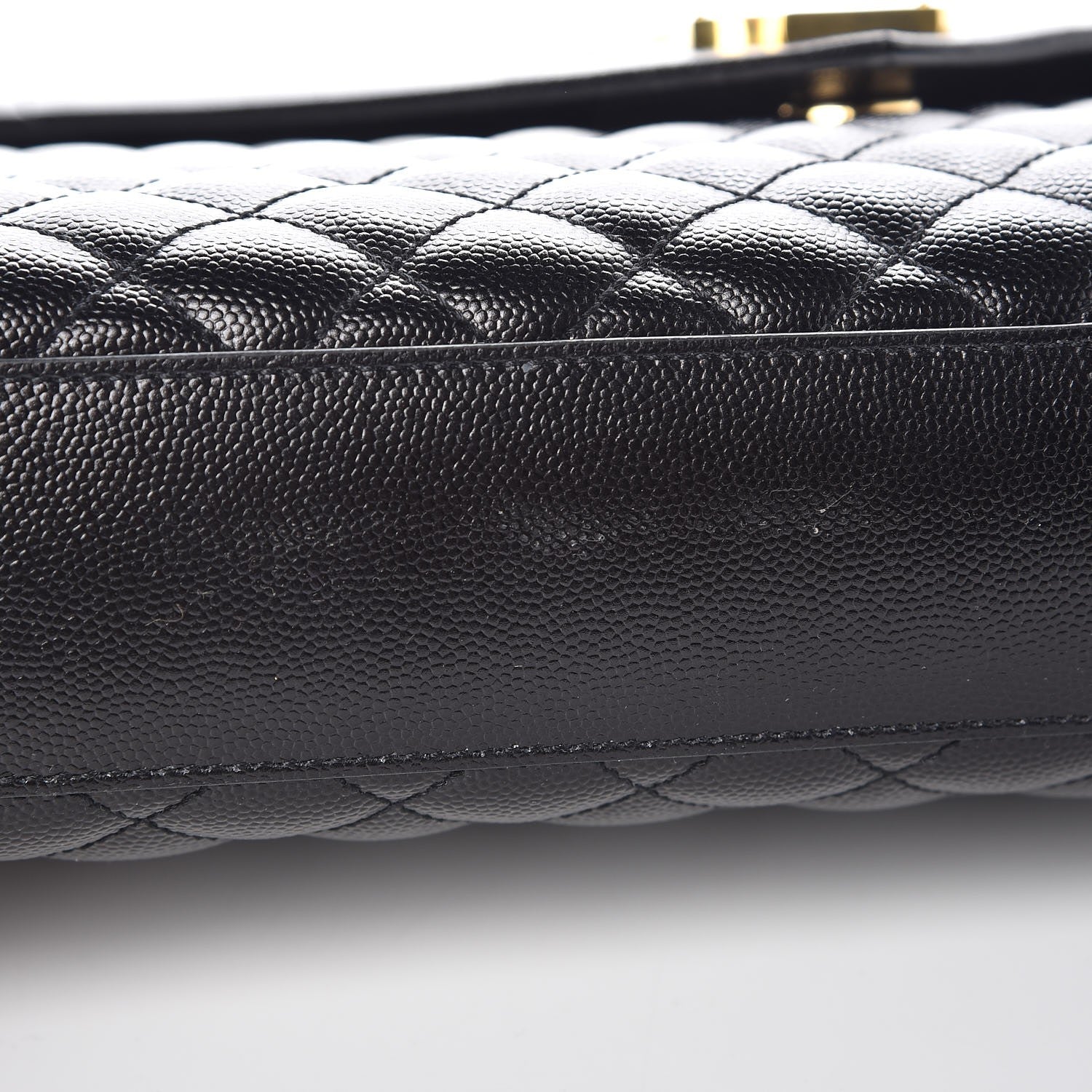 Saint Laurent Grain De Poudre Textured Mixed Matelasse Large Triquilt Monogram Satchel Black 9 of 9