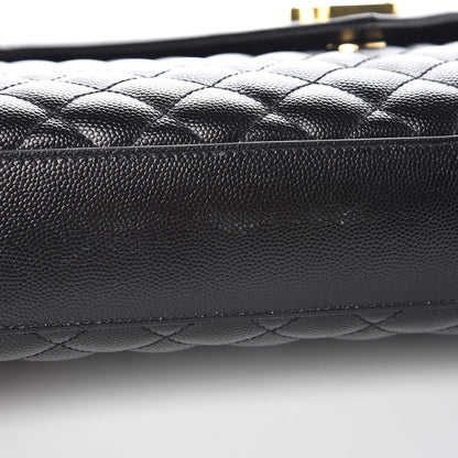 Saint Laurent Grain De Poudre Textured Mixed Matelasse Large Triquilt Monogram Satchel Black 9 of 9