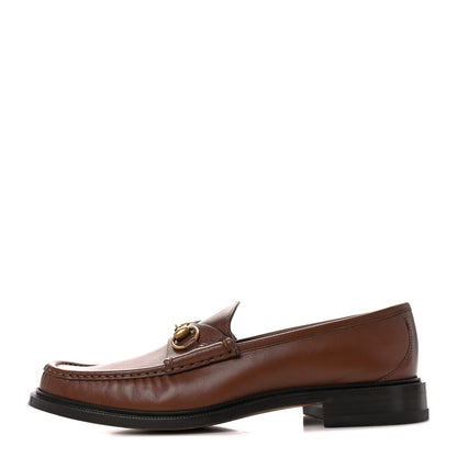 Gucci Goatskin Mens Horsebit Loafers 11 Brown Sugar 1 of 10