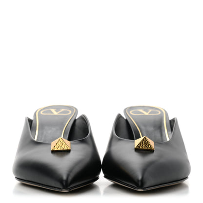 Valentino Garavani Calfskin Roman Stud 65mm Mules 35.5 Black 2 of 10