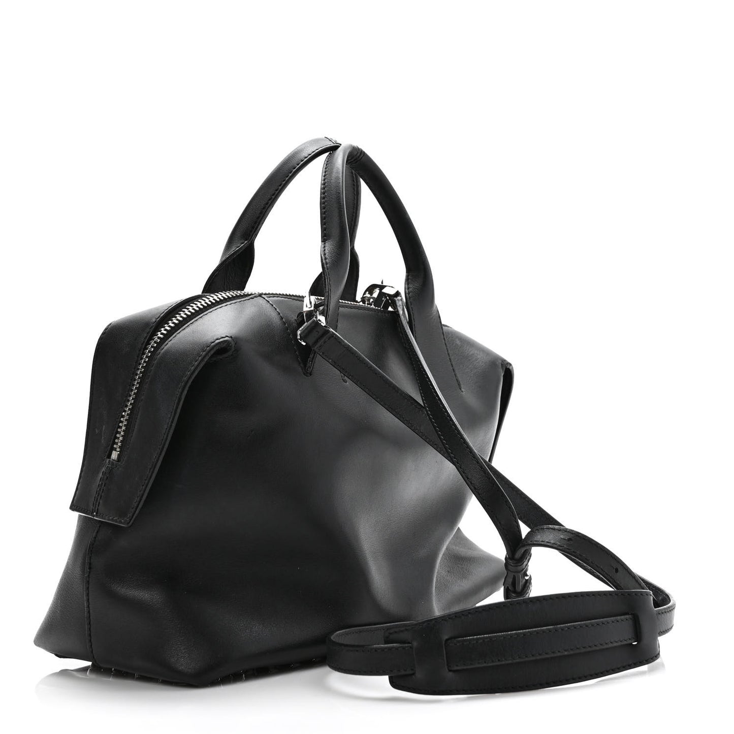 Calfskin Small Rogue Satchel Black Silver Hardware