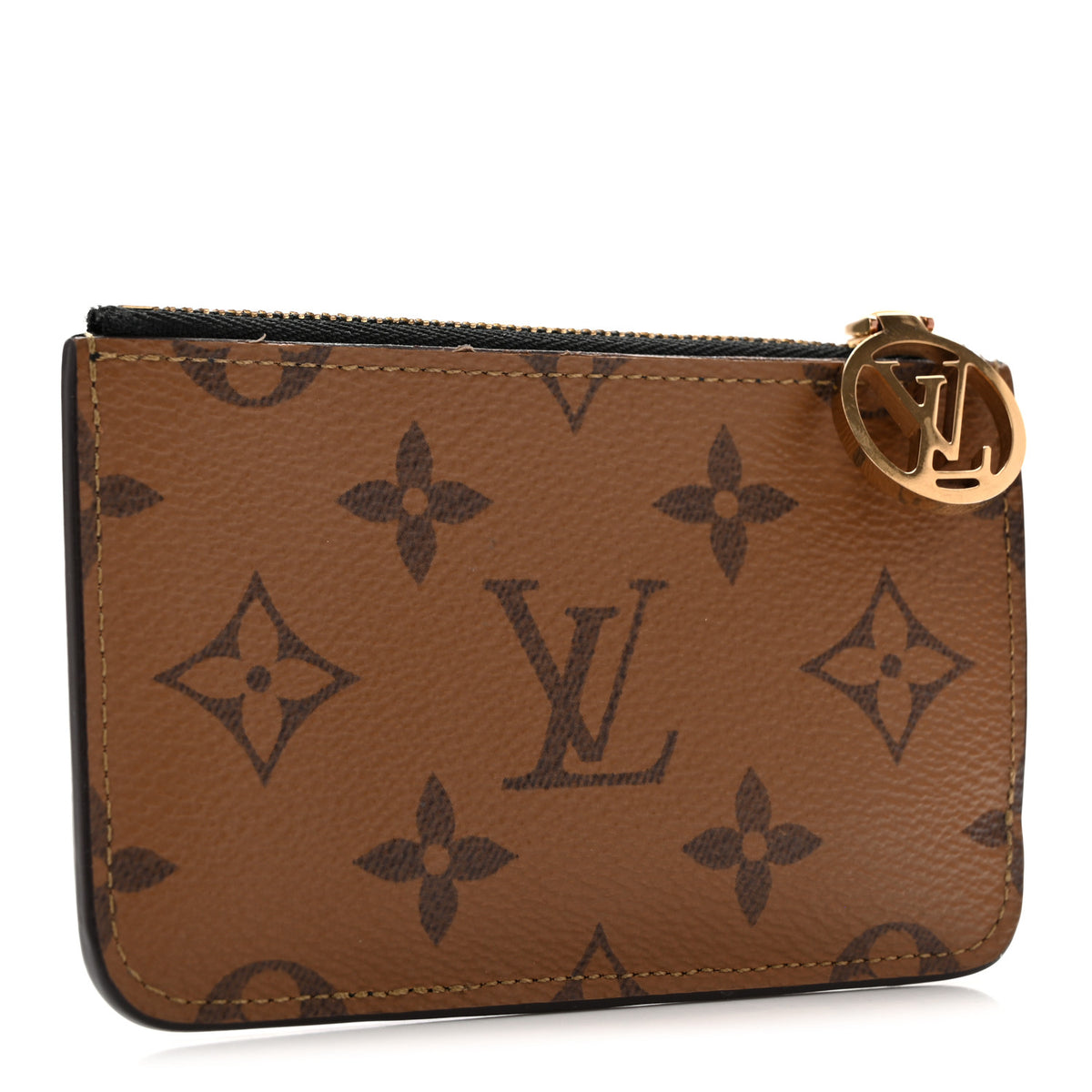 Reverse Monogram Zipped Romy Card Holder
