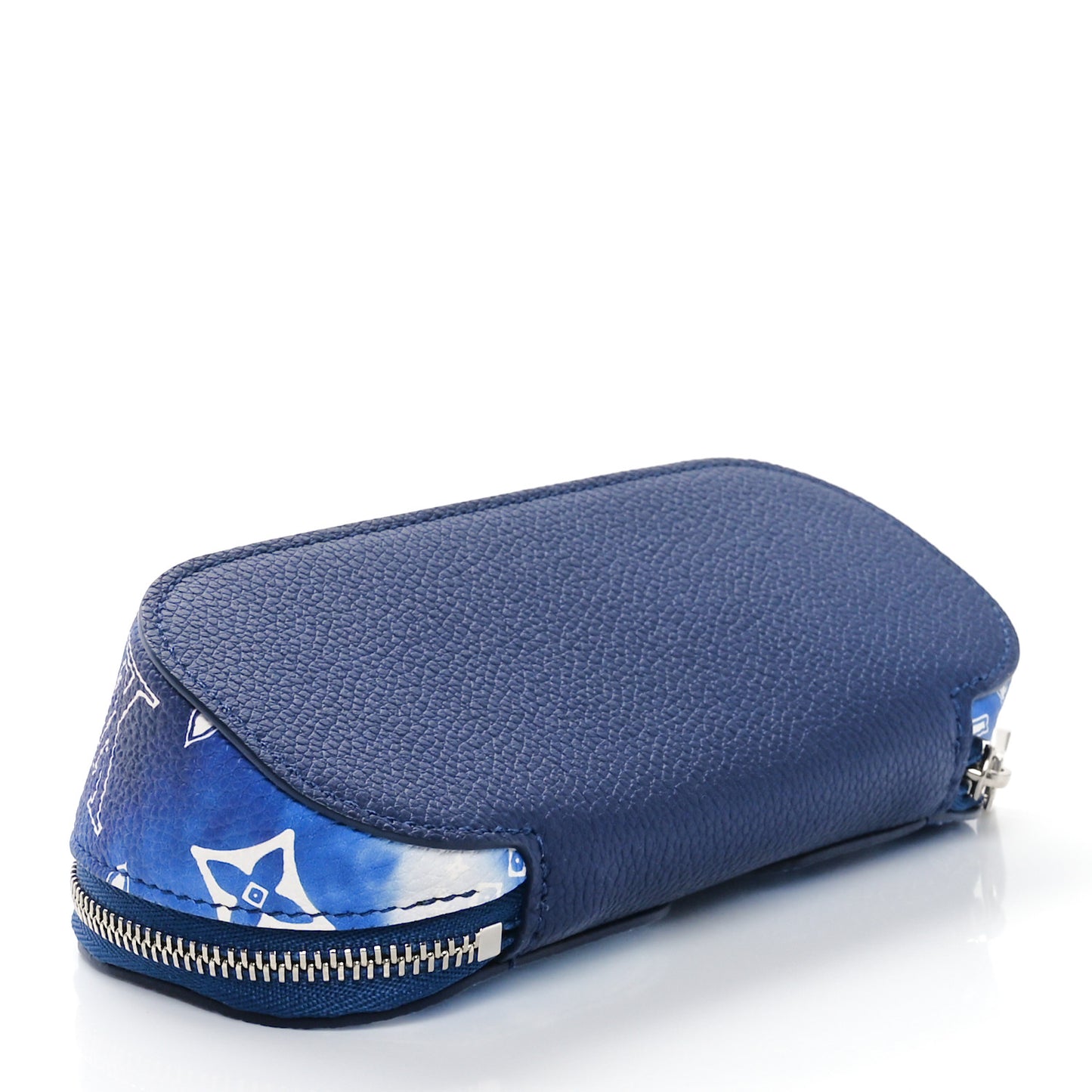 Cowhide Monogram Bandana Sunglasses Case GM Blue White