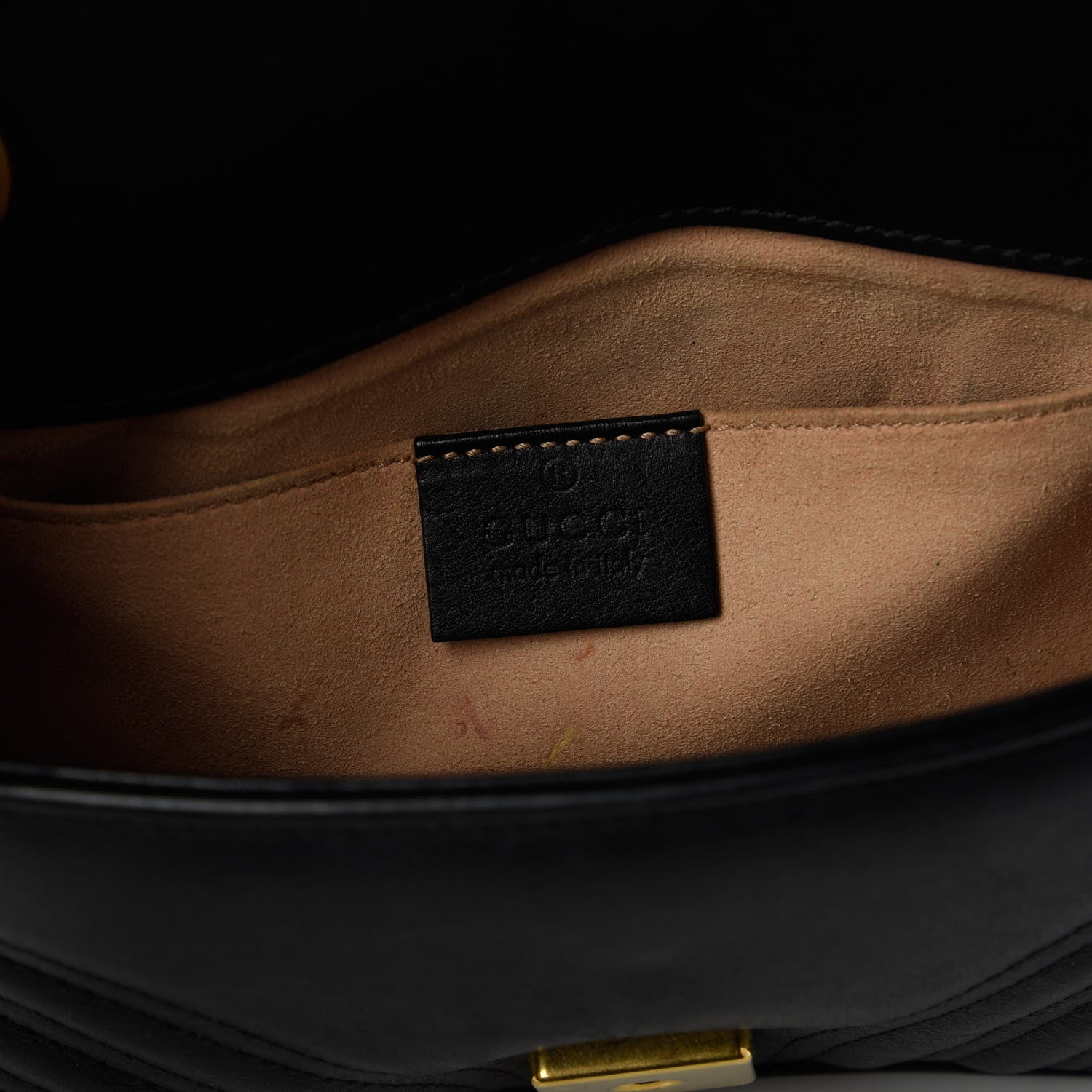 Gucci Calfskin Matelasse Mini GG Marmont Shoulder Bag Black 8 of 11