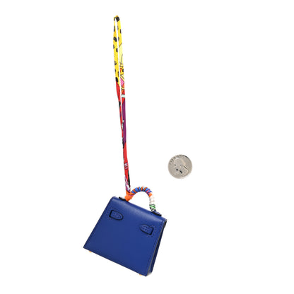 Hermes Tadelakt Mini Kelly Twilly Bag Charm Bleu Electrique 2 of 3