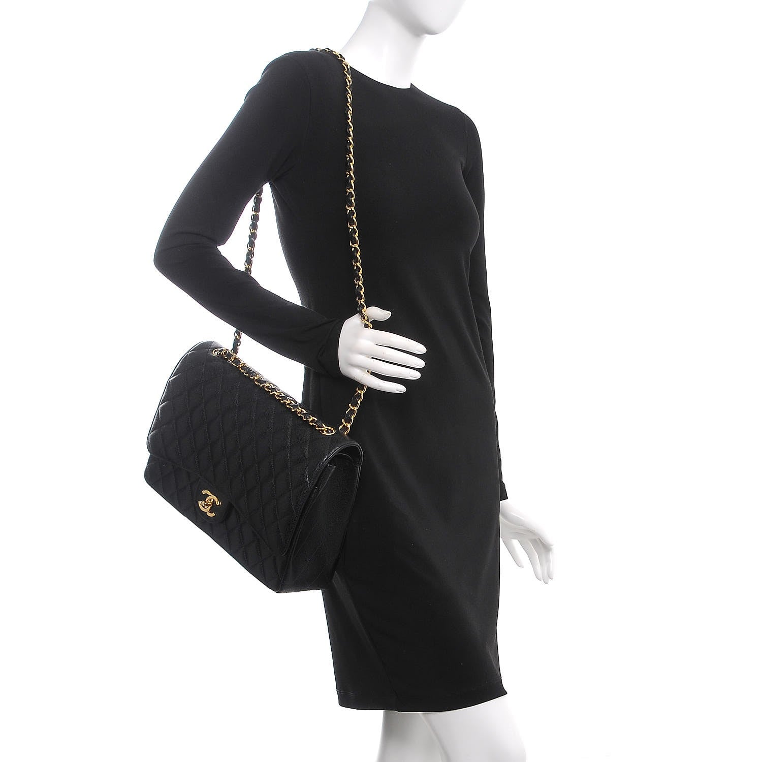 Chanel Caviar Quilted Maxi Double Flap Black 3 of 8
