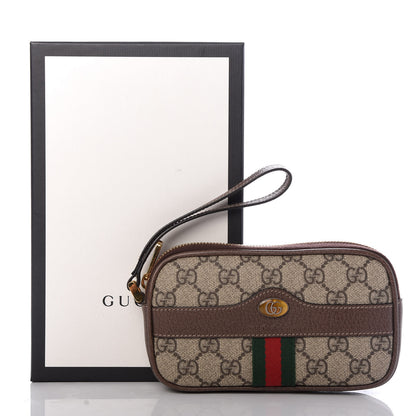 Gucci GG Supreme Monogram Ophidia Phone Case Wristlet Brown 7 of 7
