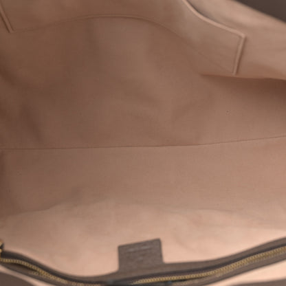 Gucci GG Supreme Monogram Textured Calfskin Web Medium Ophidia Shopping Tote Beige Ebony New Acero 9 of 21