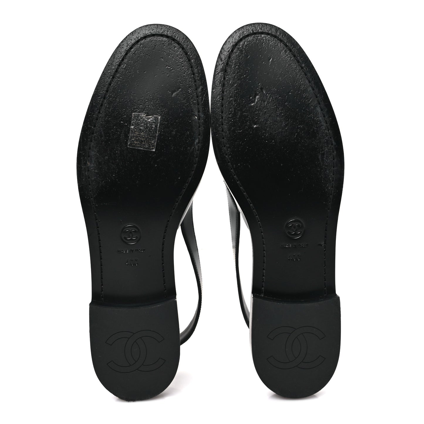 Calfskin Crystal Slingback Loafers 40 Black