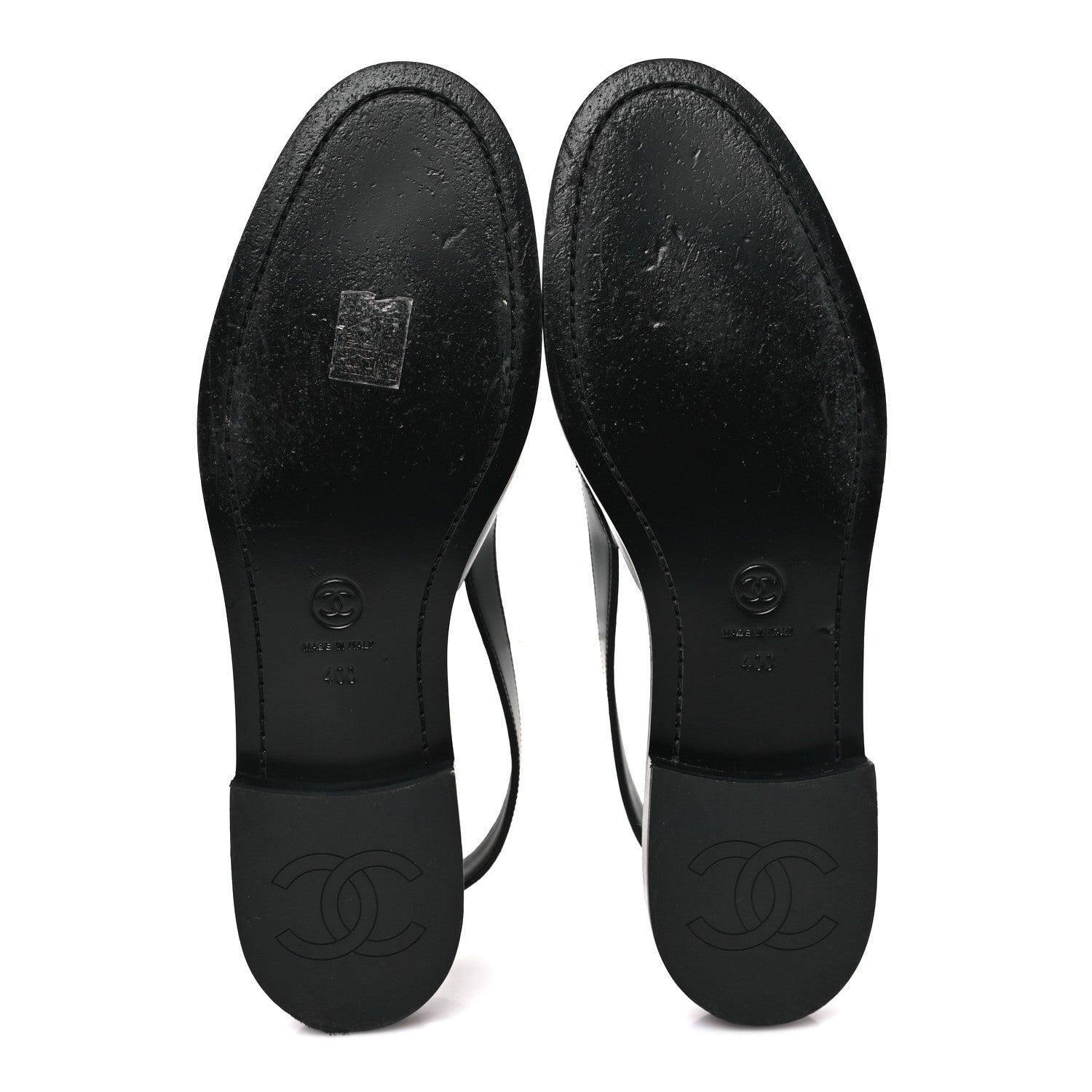Chanel Calfskin Crystal Slingback Loafers 40 Black 6 of 9