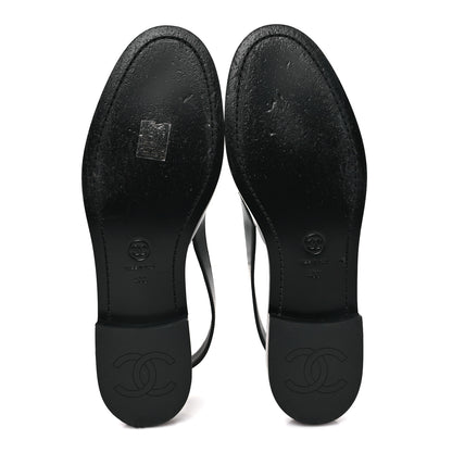 Chanel Calfskin Crystal Slingback Loafers 40 Black 6 of 9