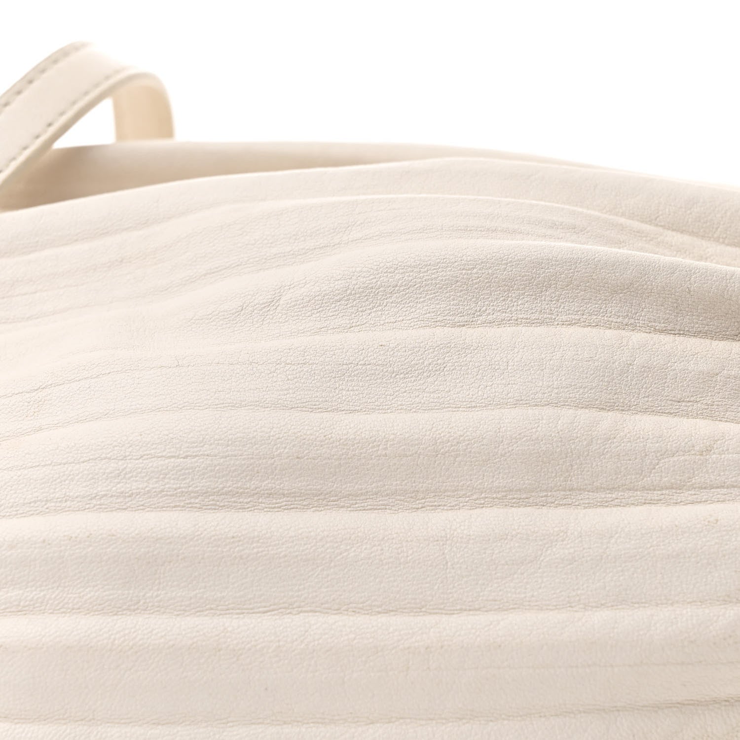 Loewe Lambskin Pleated Bracelet Pouch Shoulder Bag White 8 of 11
