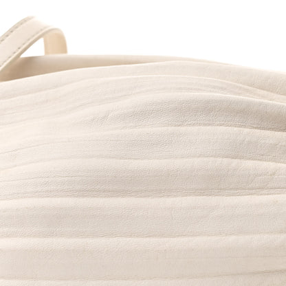 Loewe Lambskin Pleated Bracelet Pouch Shoulder Bag White 8 of 11