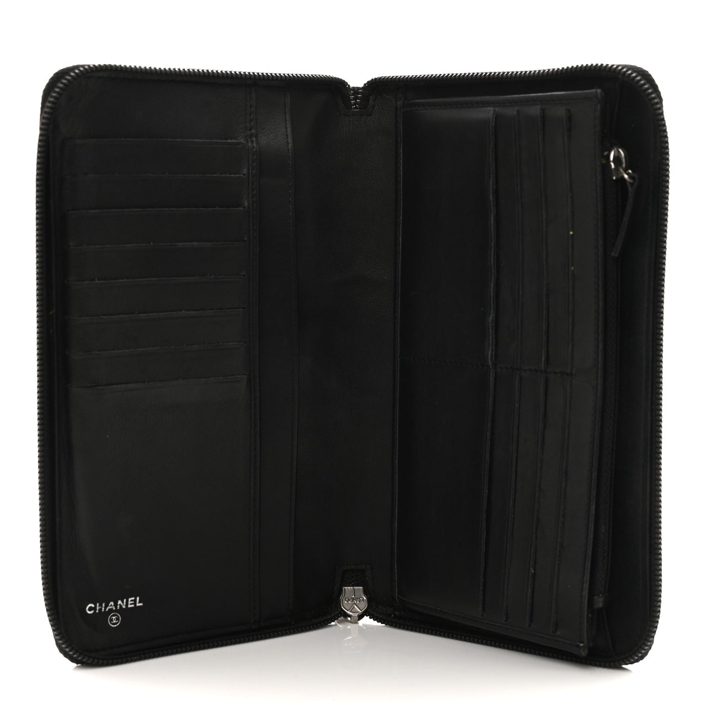 Caviar Large Timeless CC Zip Around Organizer Wallet Black