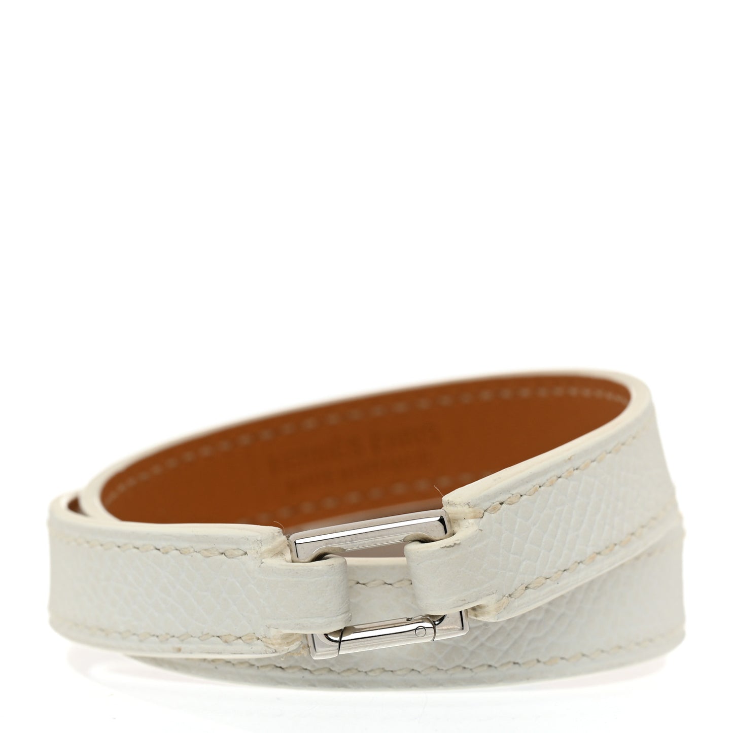 Epsom Rivale Double Tour Bracelet M White