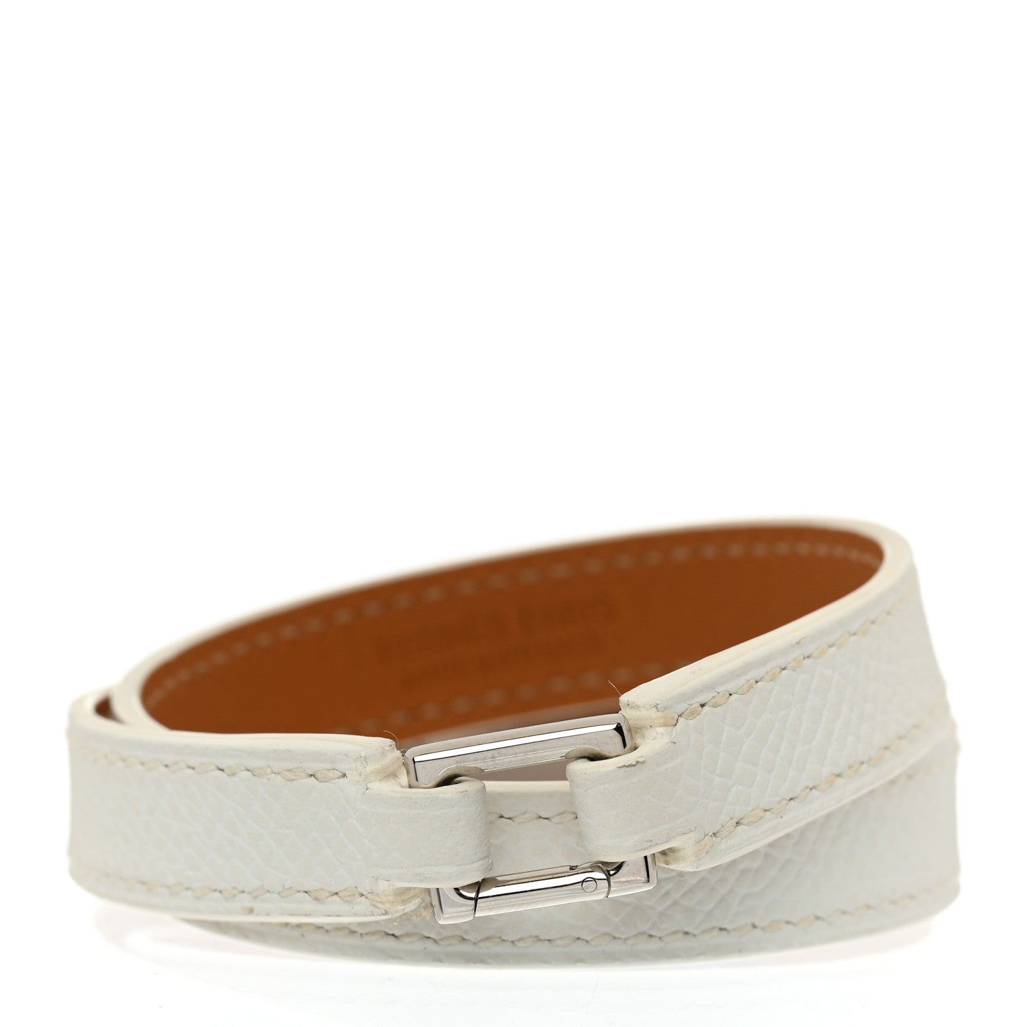 Hermes Epsom Rivale Double Tour Bracelet M White 3 of 6