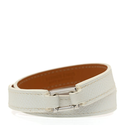 Hermes Epsom Rivale Double Tour Bracelet M White 3 of 6