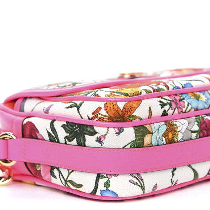 Gucci Canvas Flora Floral Shoulder Bag White Fuchsia Fluo 8 of 10