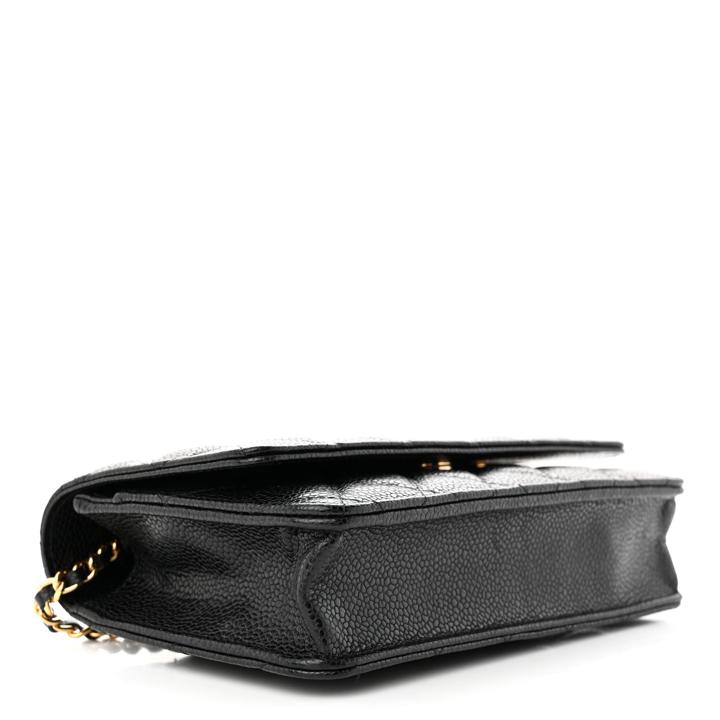 Caviar Quilted Wallet on Chain WOC Black
