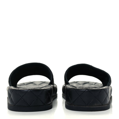 Chanel Lambskin Quilted CC Mules Sandals 39 Black 6 of 10