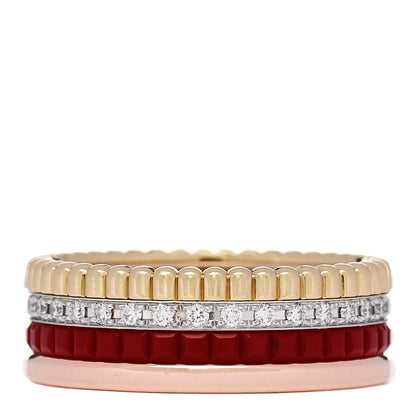 Boucheron 18K Pink Yellow White Gold PVD Diamond Small Quatre Classique Ring 52 6 Red 3 of 6