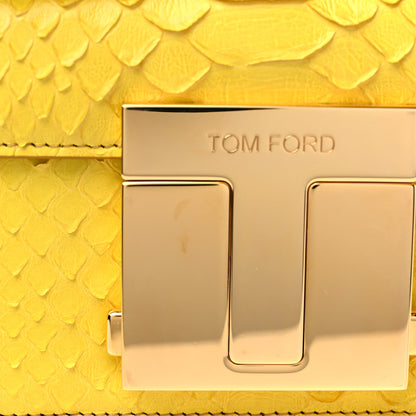 Tom Ford Semi Shiny Snakeskin Small T Clasp Crossbody Yellow 9 of 11
