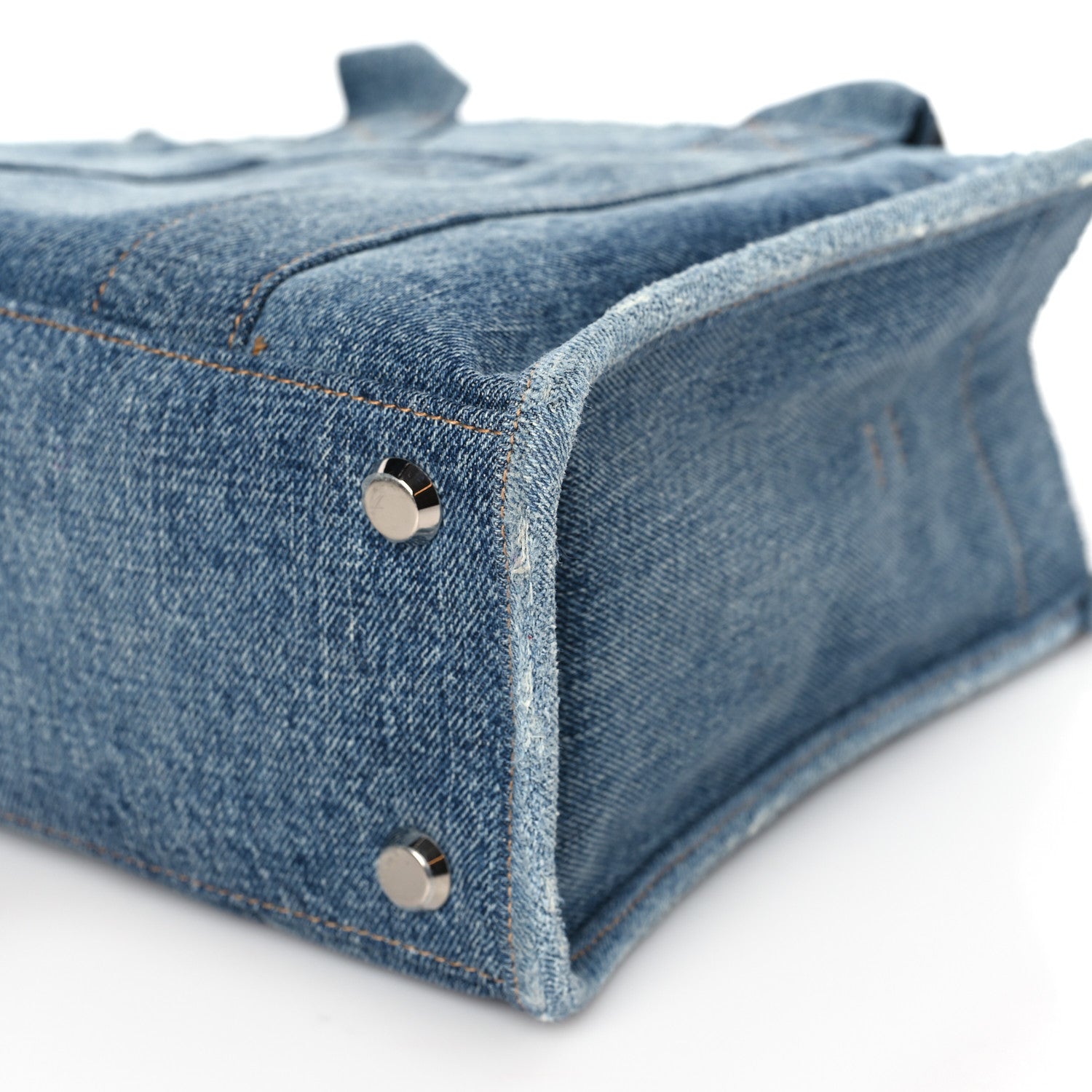 Balenciaga Washed Frayed Denim Logo Small Hardware Tote Blue 9 of 11