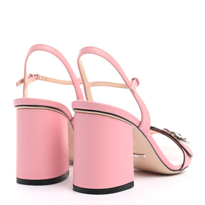 Gucci Lifford Calfskin GG Marmont Ankle Wrap 75mm Sandals 38.5 Wild Rose 4 of 7