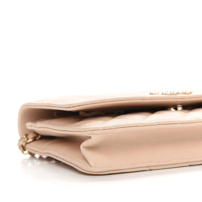 Chanel Caviar Quilted Coco Candy Wallet On Chain WOC Beige 9 of 10