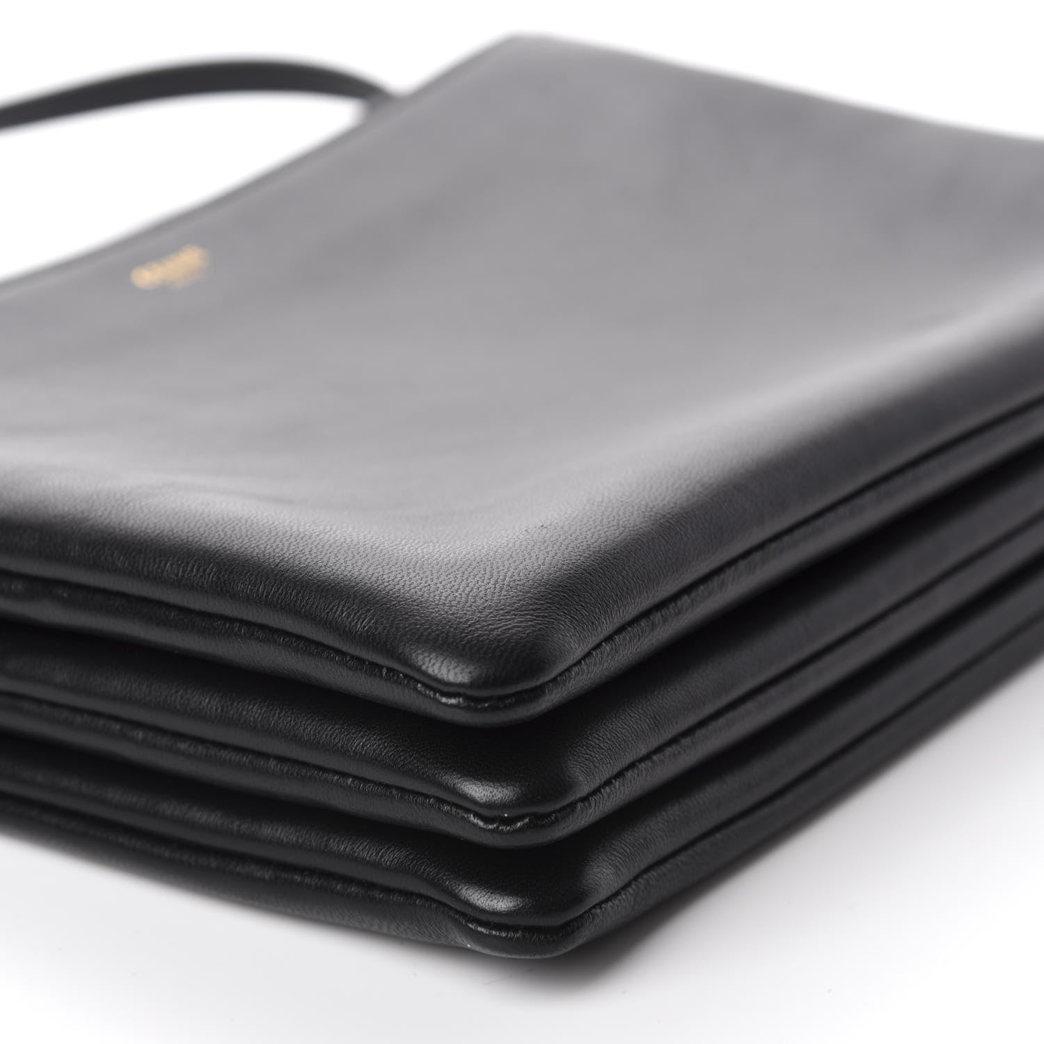 Celine Lambskin Large Trio Crossbody Bag Black 6 of 9