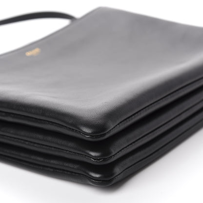 Celine Lambskin Large Trio Crossbody Bag Black 6 of 9