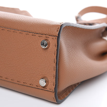 Fendi Cuoio Romano Selleria Bi-Color Medium Peekaboo Iconic Satchel Mou Deserto 10 of 13