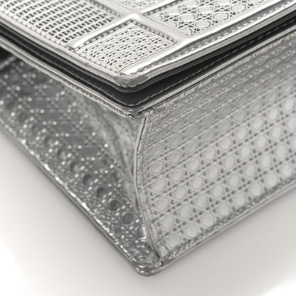 Christian Dior Metallic Patent Micro-Cannage Small Diorama Flap Bag Silver 7 of 14