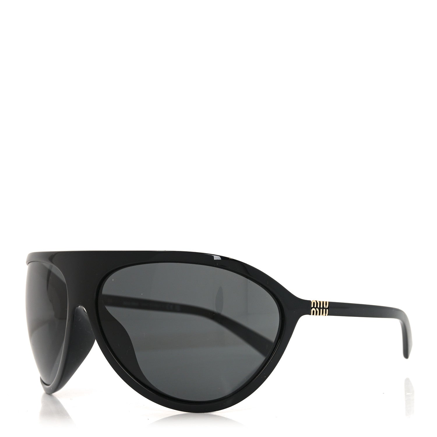 Miu Miu Acetate Shield Sunglasses SMU A01 Black 1 of 6