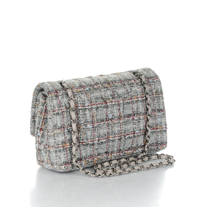 Chanel Tweed Quilted Medium Double Flap Grey 3 of 8