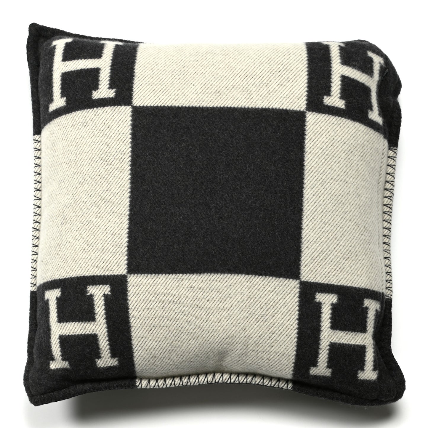 Wool Cashmere Avalon Pillow PM Ecru Gris Fonce