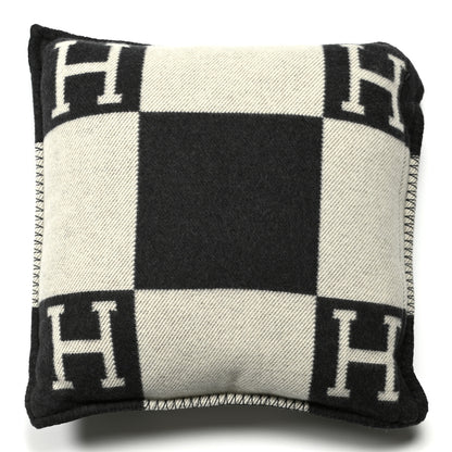 Hermes Wool Cashmere Avalon Pillow PM Ecru Gris Fonce 2 of 3