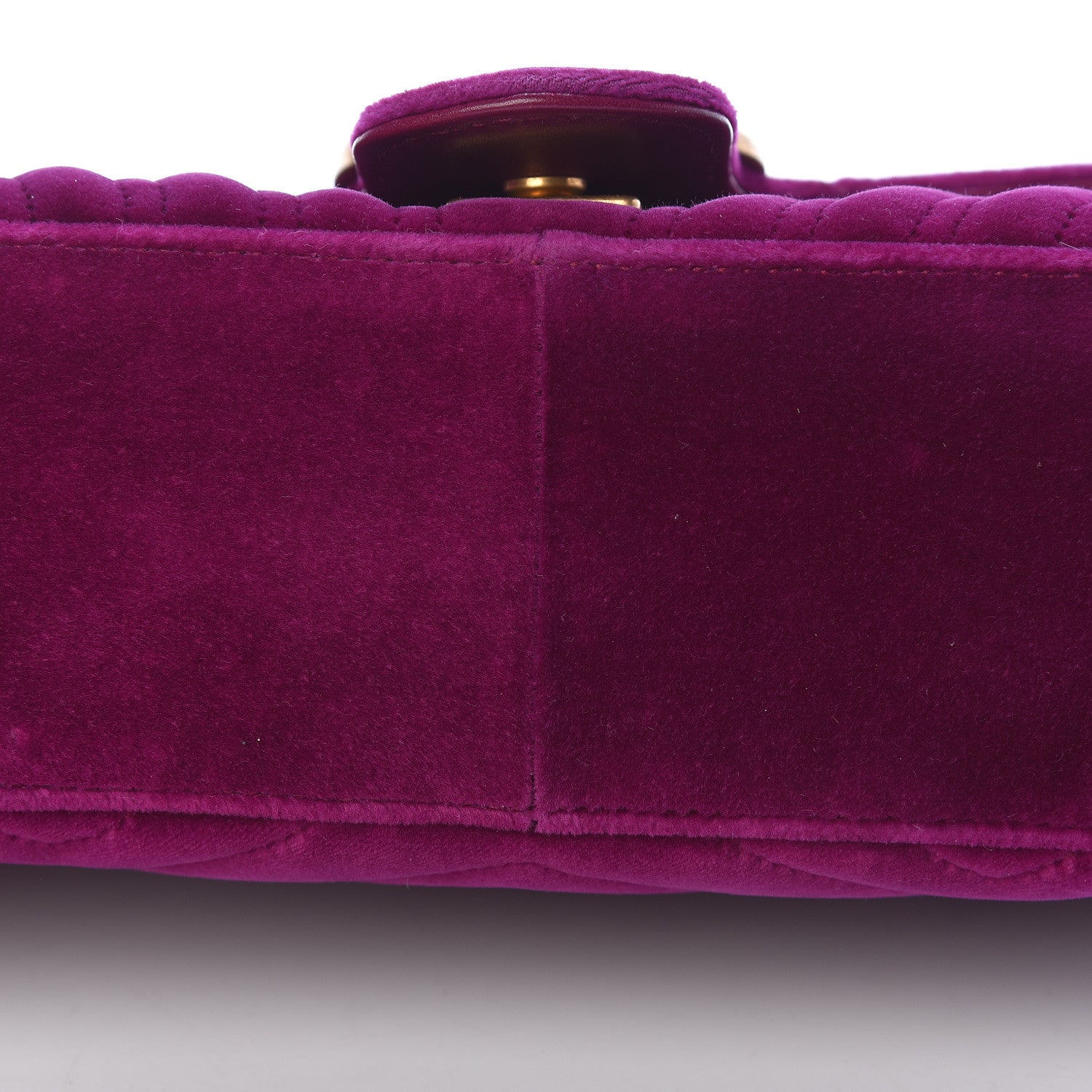 Gucci Velvet Matelasse Small GG Marmont Shoulder Bag Fuchsia Violet Cyclamen 13 of 18