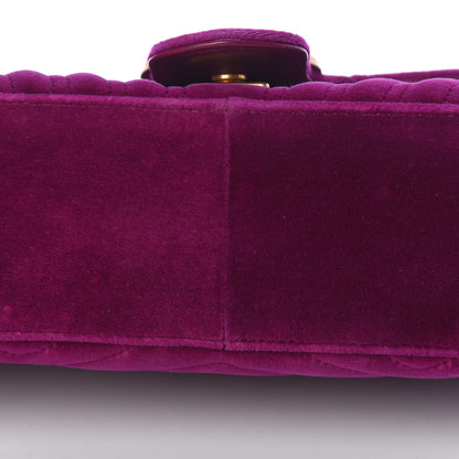 Gucci Velvet Matelasse Small GG Marmont Shoulder Bag Fuchsia Violet Cyclamen 13 of 18
